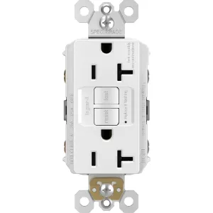 radiant 20A GFCI Self-Test Decorator Duplex Receptacles, White