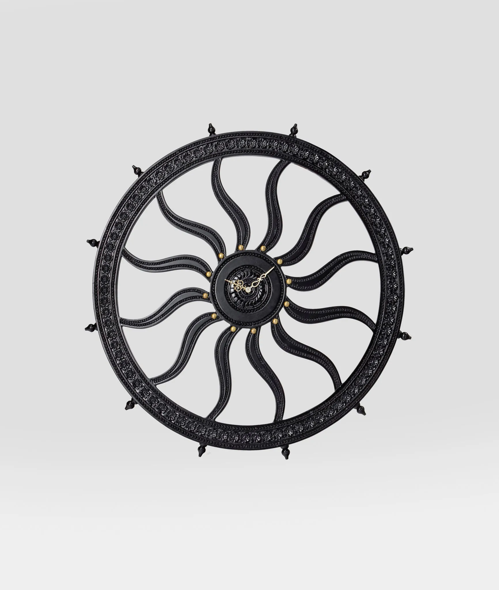 Rajasthani Carved Wall Clock In Teak