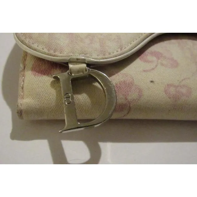 SOLD - Dior Pink Trotter Print Saddle Bag Style Tri Fold Wallet