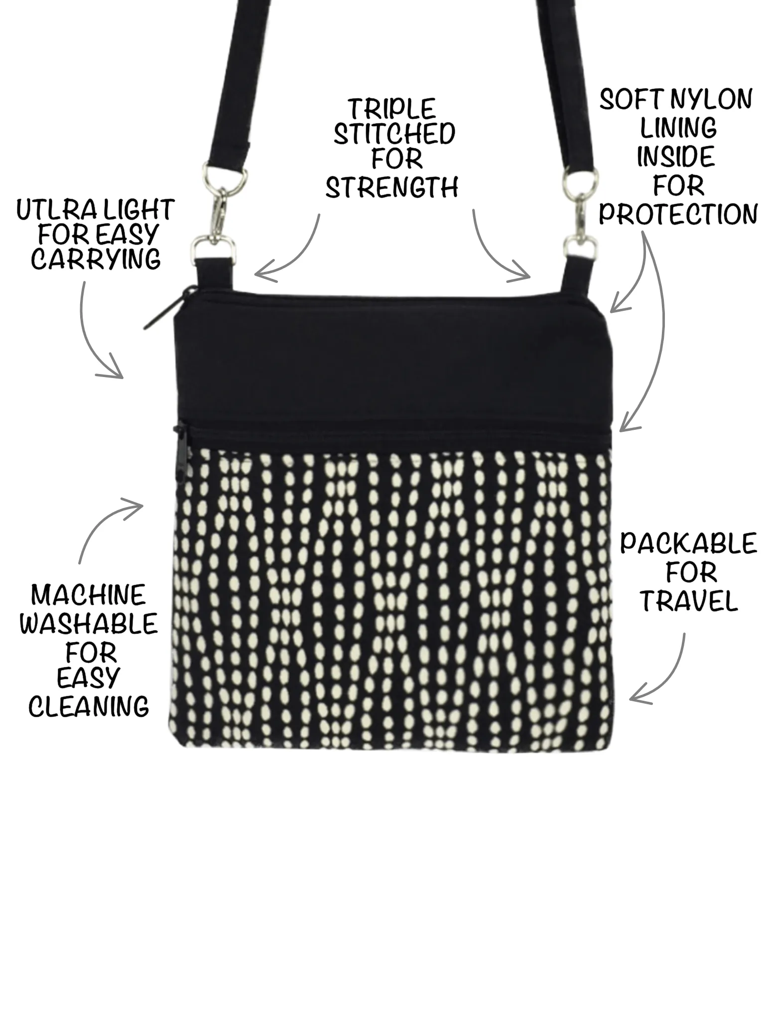 Stars | Navy Nylon | RTS Mini Square Crossbody Bag