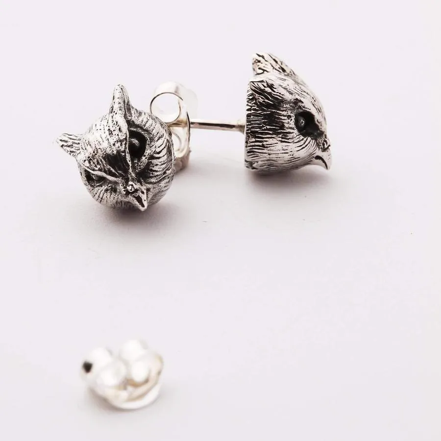 Sterling Silver Owl Earrings
