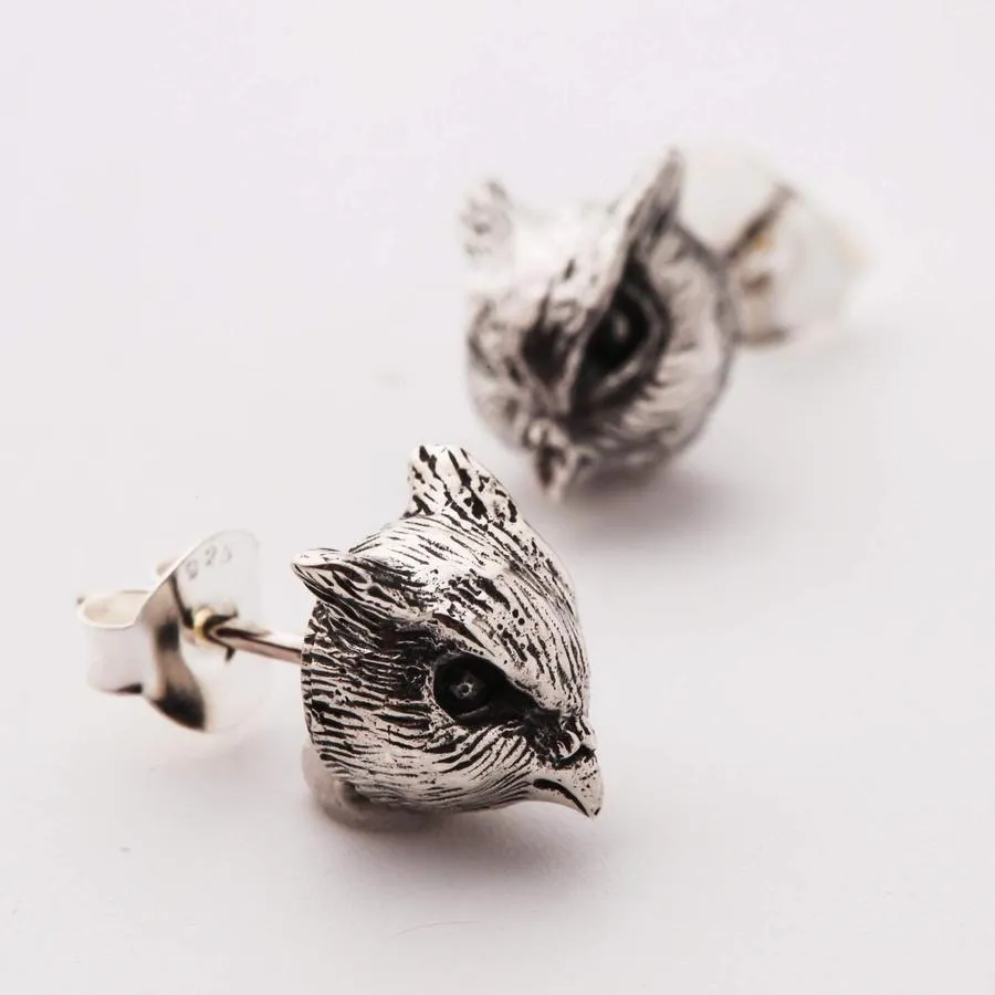 Sterling Silver Owl Earrings
