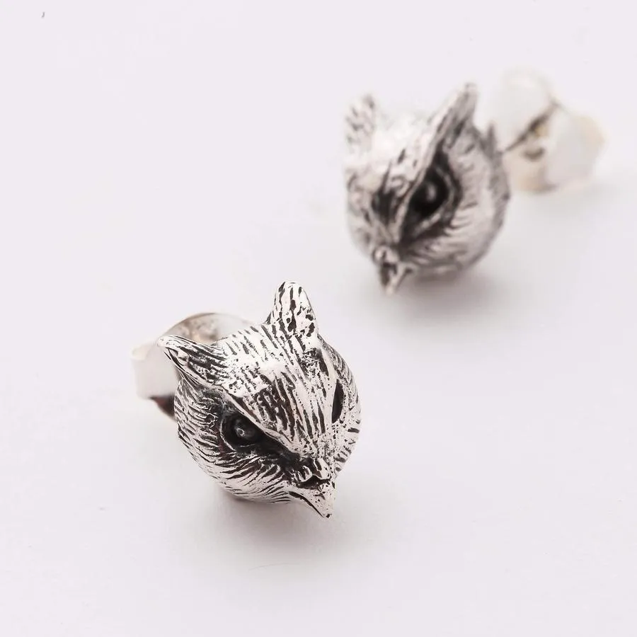 Sterling Silver Owl Earrings