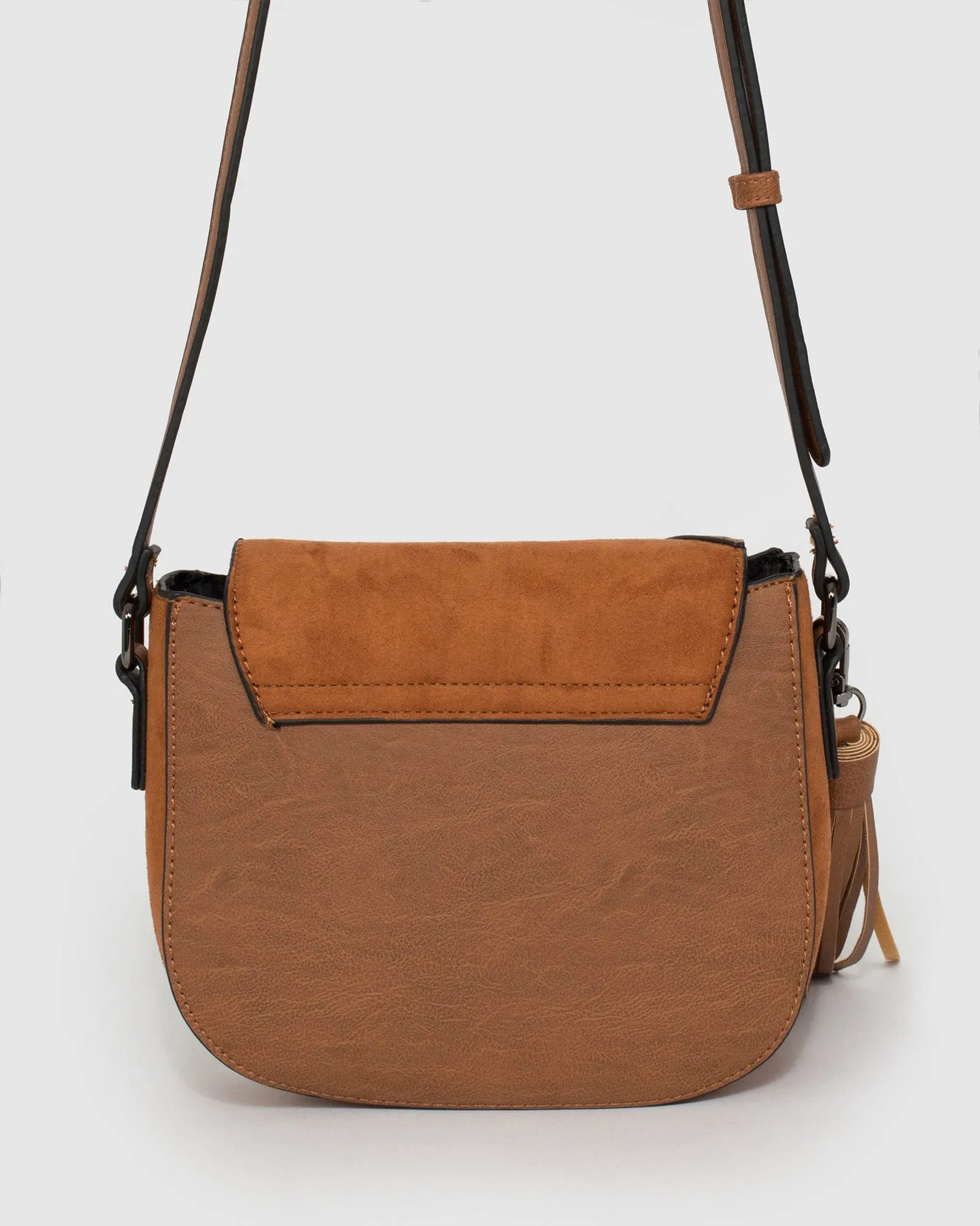 Tan Alix Panel Saddle Bag