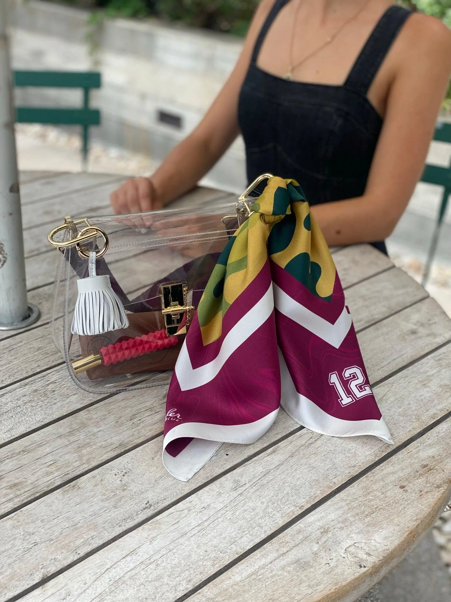 The College Station Clear Medium Saddle Bag