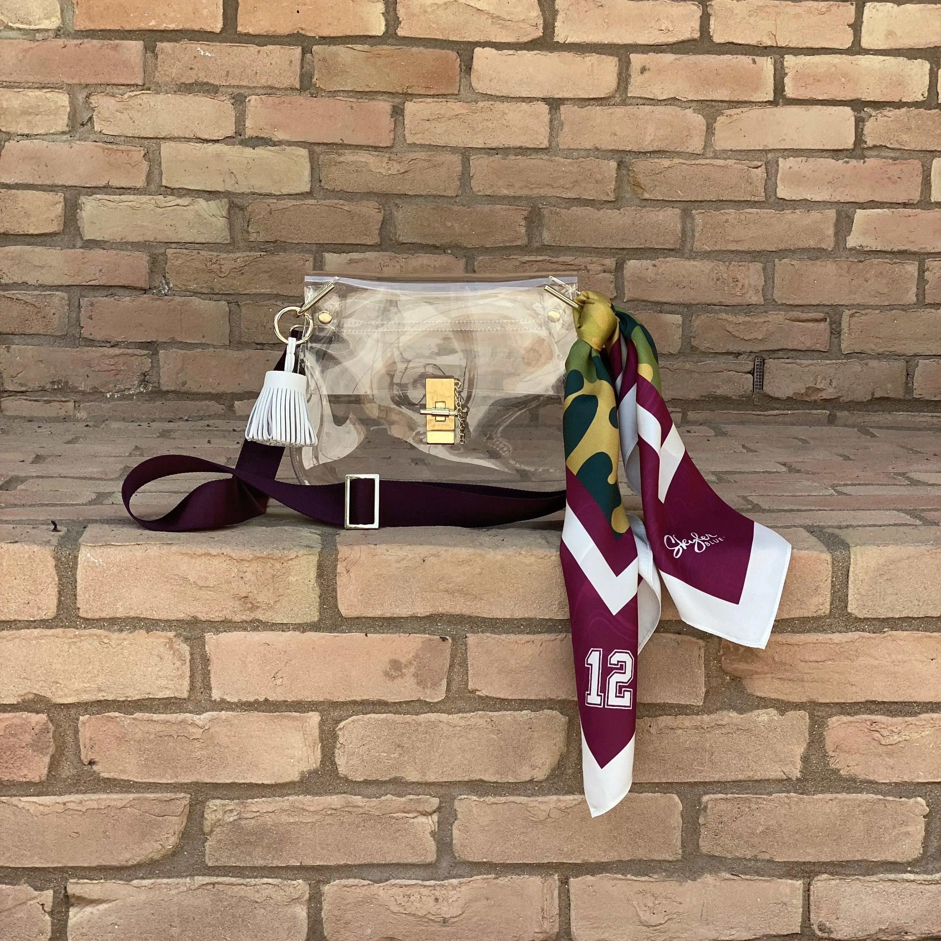 The College Station Clear Medium Saddle Bag
