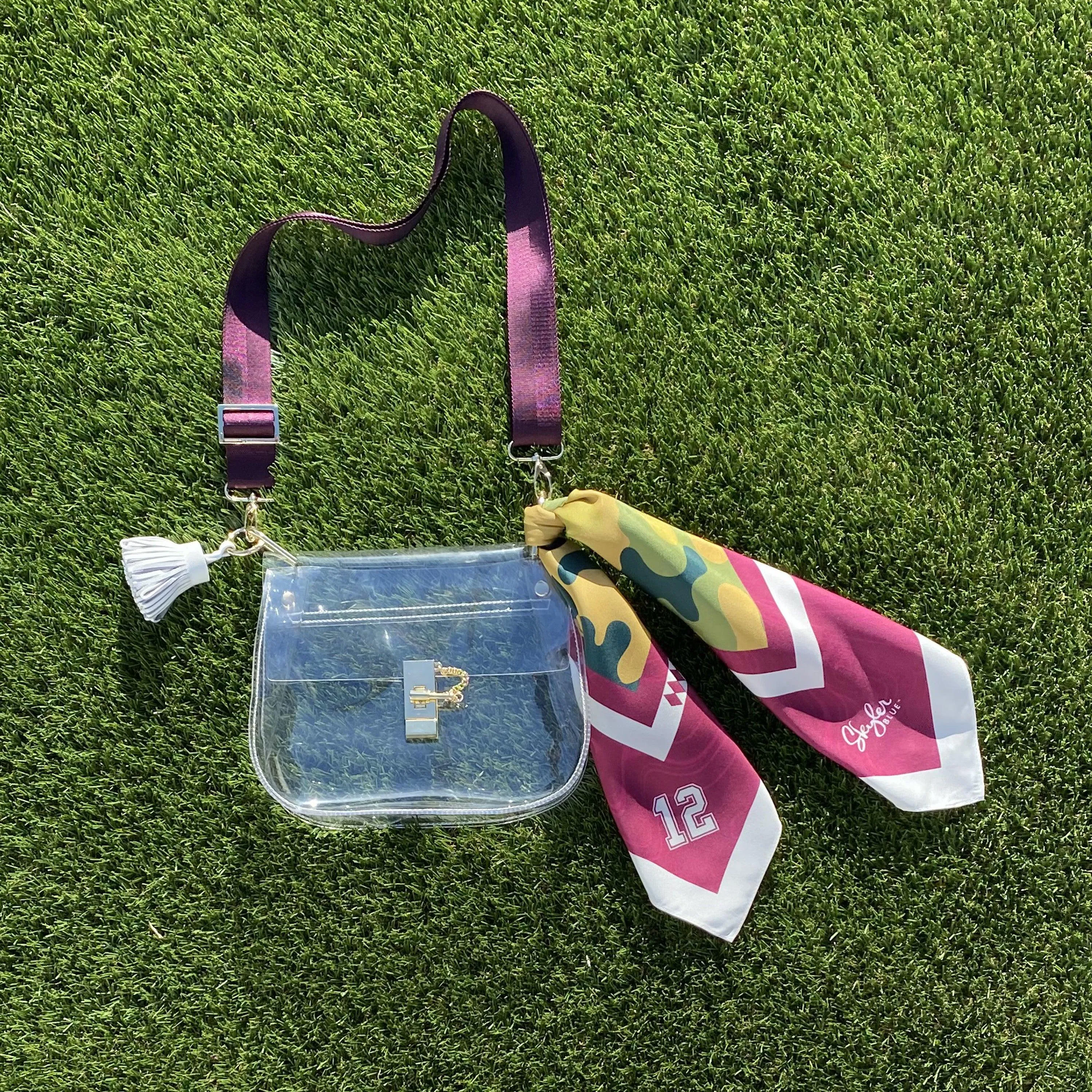 The College Station Clear Medium Saddle Bag