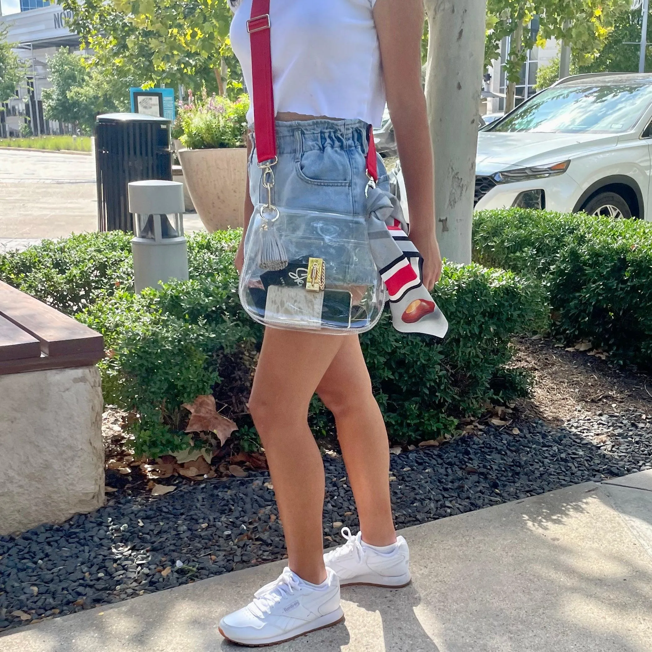 The Columbus Clear Medium Saddle Bag