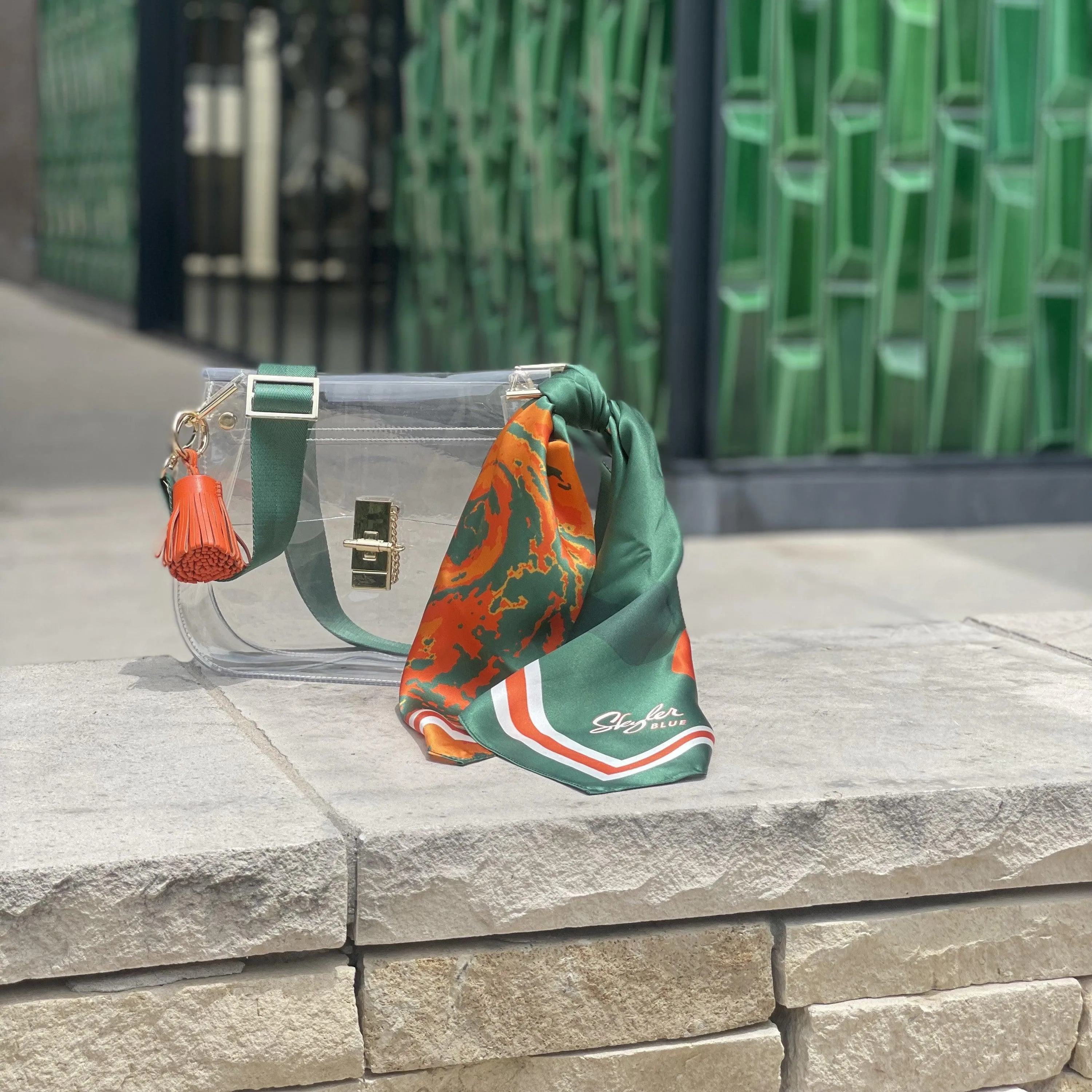 The Coral Gables Clear Medium Saddle Bag