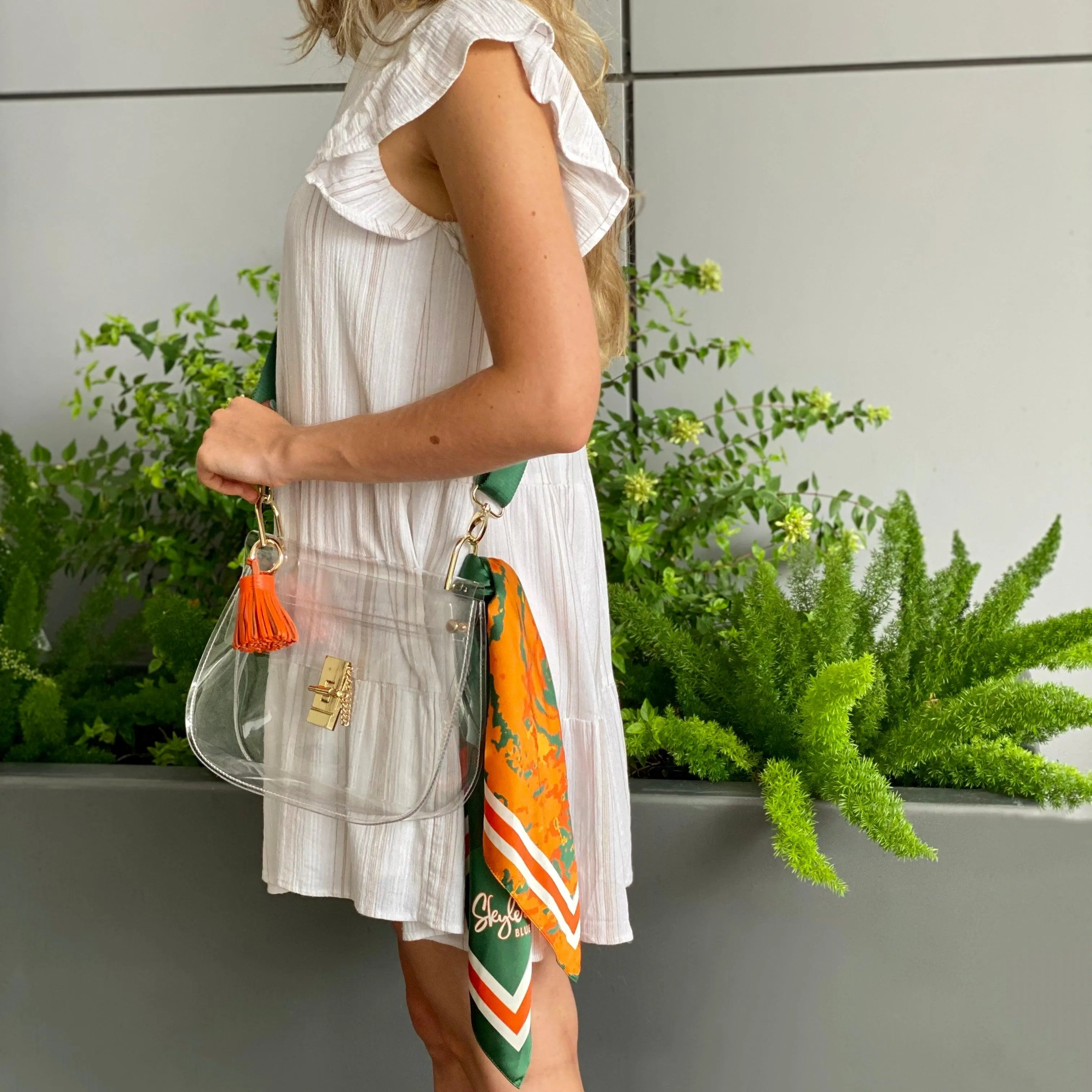 The Coral Gables Clear Medium Saddle Bag