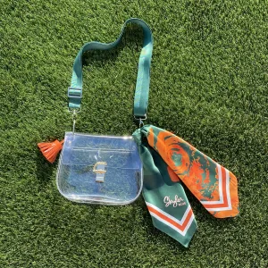 The Coral Gables Clear Medium Saddle Bag