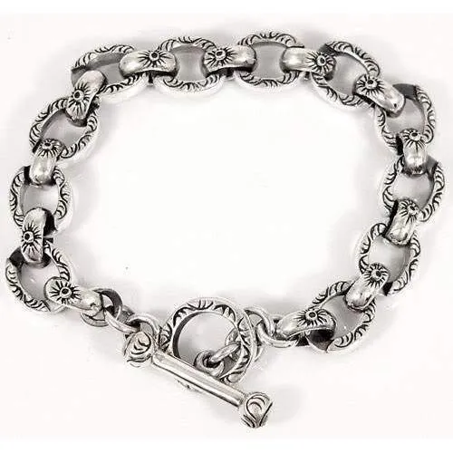 Tribal Loop Silver Chain Bracelet