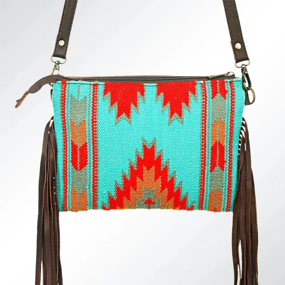 Turquoise Aztec Purse with Fringe