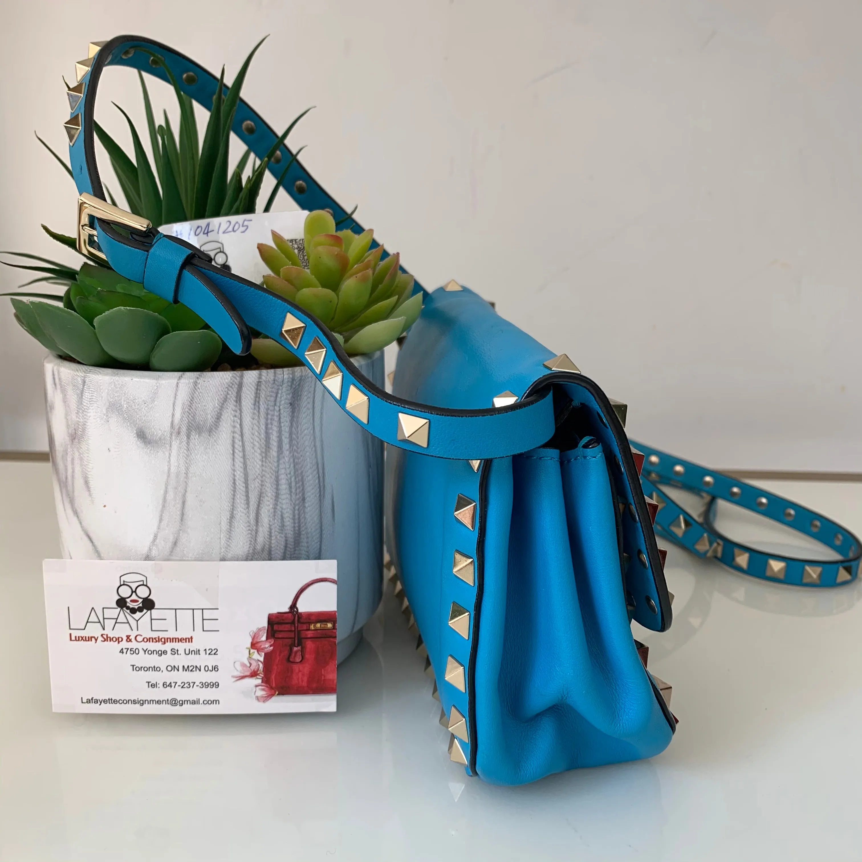 Valentino Vitello Mini Rockstud Flap Saddle