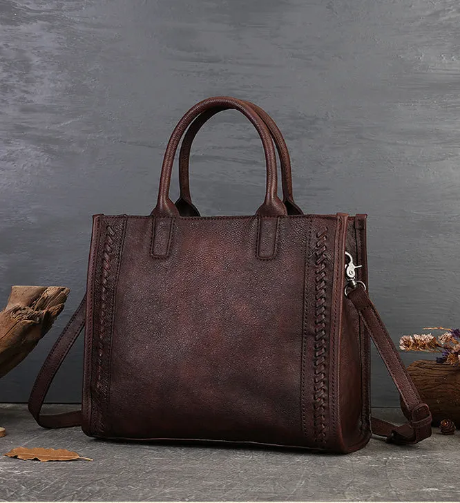 Vintage Ladies Leather Crossbody Tote bag Ladies Shoulder Bag