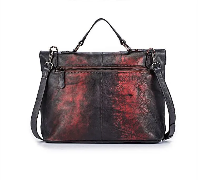 Vintage Women's Genuine Leather Handbags Crossbody Tote For Women