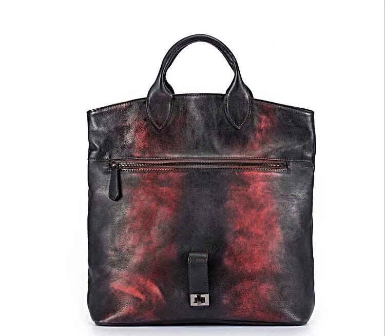 Vintage Women's Genuine Leather Handbags Crossbody Tote For Women