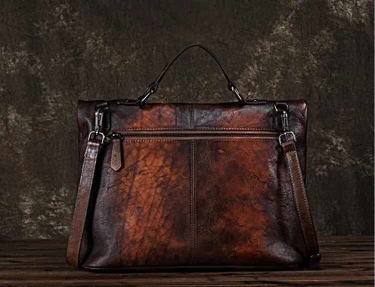 Vintage Women's Genuine Leather Handbags Crossbody Tote For Women