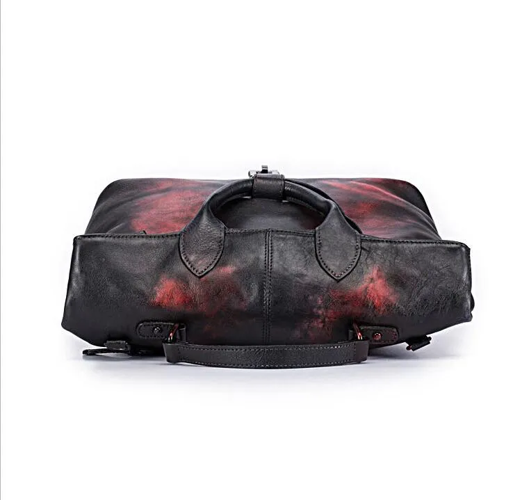 Vintage Women's Genuine Leather Handbags Crossbody Tote For Women