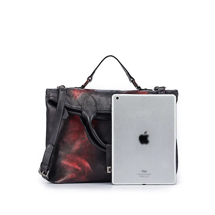 Vintage Women's Genuine Leather Handbags Crossbody Tote For Women