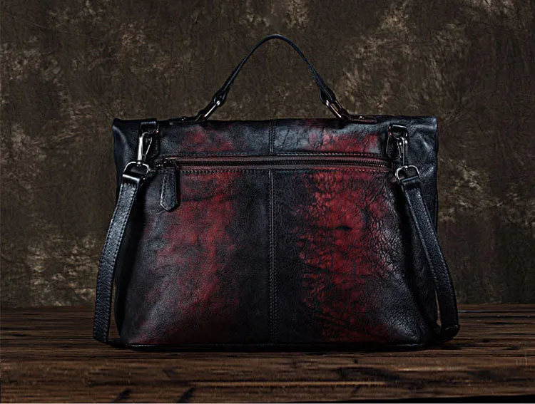 Vintage Women's Genuine Leather Handbags Crossbody Tote For Women