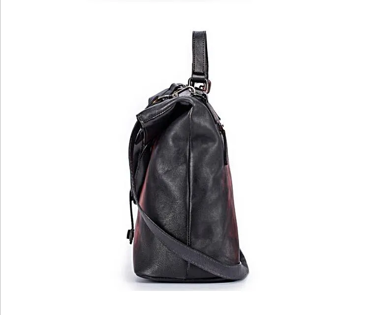 Vintage Women's Genuine Leather Handbags Crossbody Tote For Women