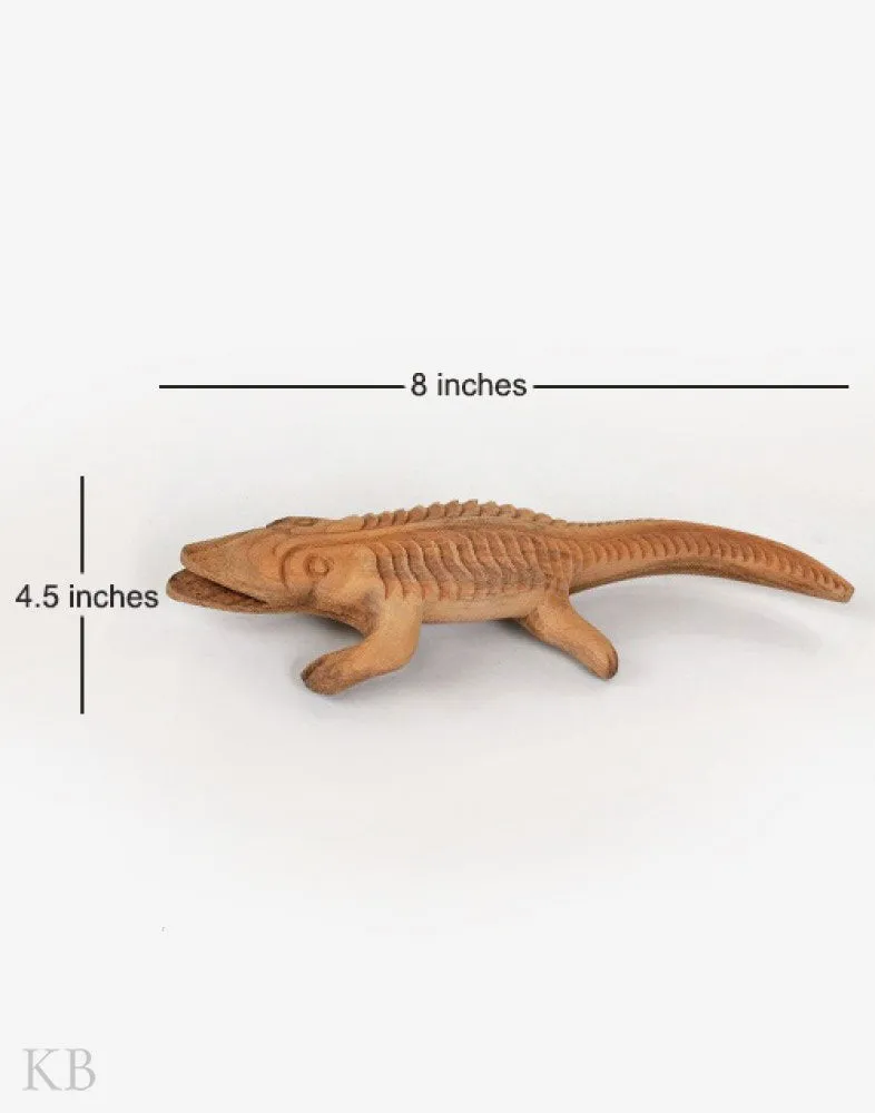 Walnut Wood Handmade Scaled Lizard