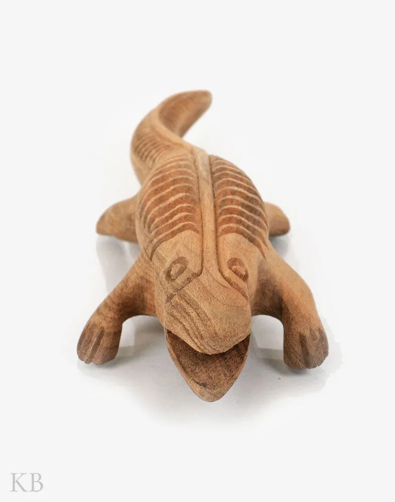 Walnut Wood Handmade Scaled Lizard