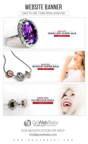 Website Banners - Exclusive Jewellery For Website Marketing