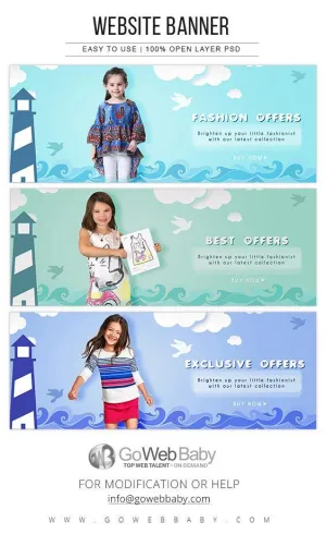 Website Banners For Website Marketing - Fashion For Kids