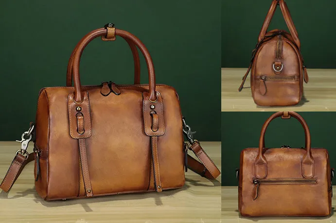 Women's Genuine Leather Shoulder Bags Brown Leather Crossbody Bag