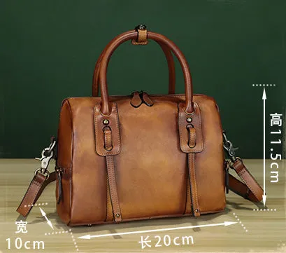 Women's Genuine Leather Shoulder Bags Brown Leather Crossbody Bag
