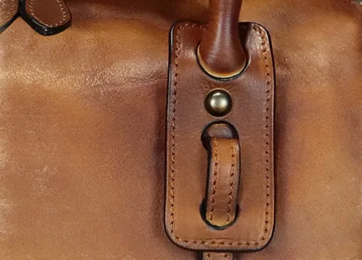 Women's Genuine Leather Shoulder Bags Brown Leather Crossbody Bag